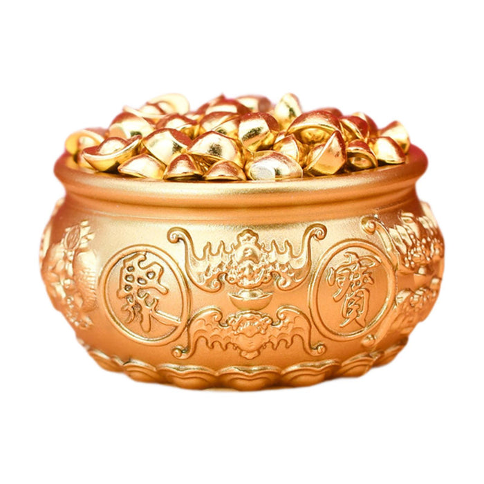 Crofta Chinese Treasure Bowl Crafts Gift Money Drawing Bowl for Office Shelf Indoor Diameter 6 cm