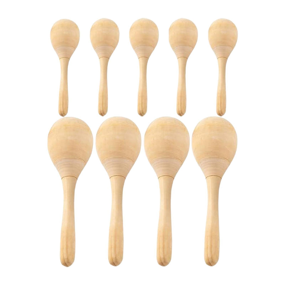 Crofta Wooden Maracas DIY Hand Painted Maracas for Holiday Baby Shower Party Favors 9Pcs