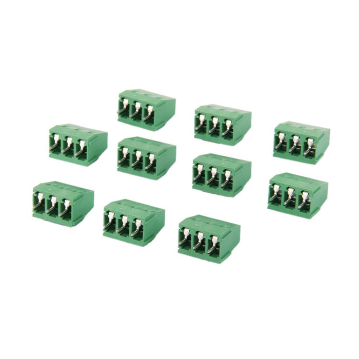 Crofta 10pcs 3Pin Plug-in Terminal Block DG128 Screw KF128-3P Pitch 5.08MM 300V/10A