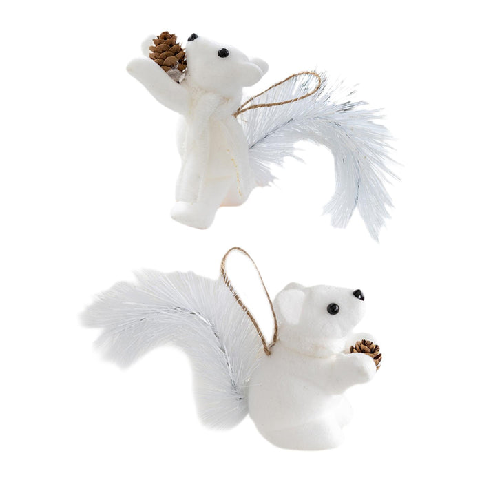 Crofta 2 Pieces Christmas Hanging Decoration Squirrel Hanging Pendant for Home Wall Style A and B