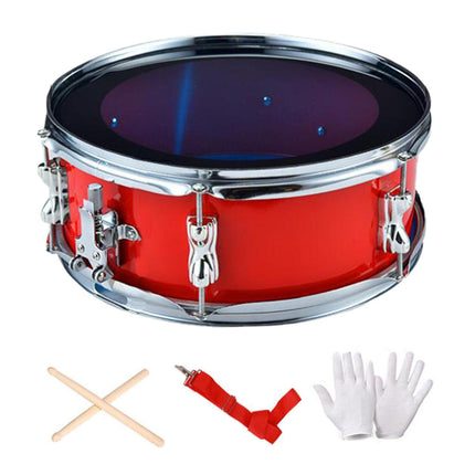 Crofta 13inch Snare Drum with Shoulder Strap Musical Instruments for Children Teens red