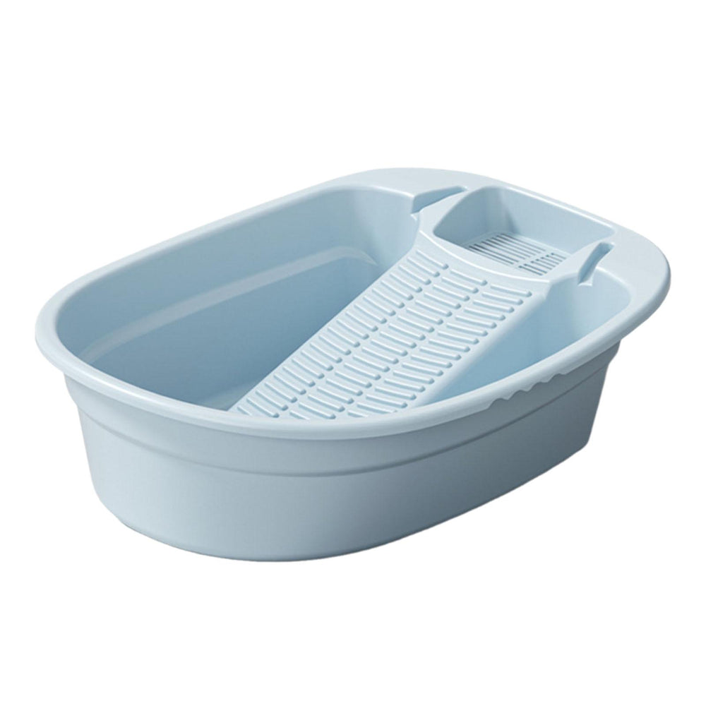 Washboard Basin Portable Non Slip Cleaning Basin for Pants Hand Wash Laundry Blue