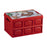 Foldable Storage Box Container Stackable Portable Crates for Snack Toy Books red non handle