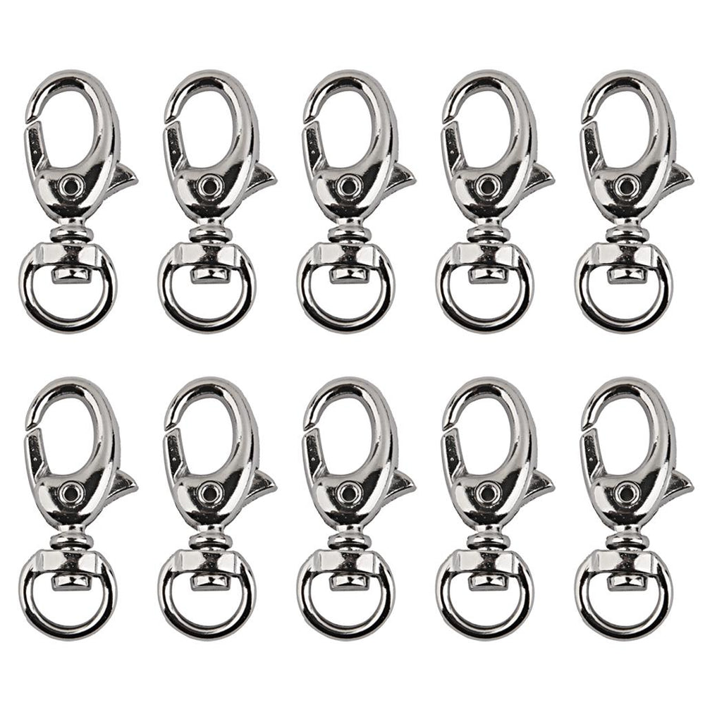 10pcs Swivel Trigger Snap Hooks Silver 34x13mm