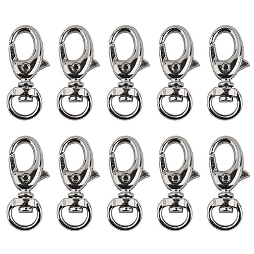 10pcs Swivel Trigger Snap Hooks Silver 34x13mm