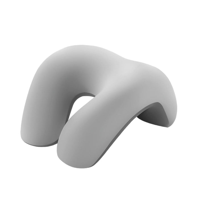 Crofta Travel Pillow Ergonomic Headrest Napping Pillow for Office Sleeping Car Light Gray