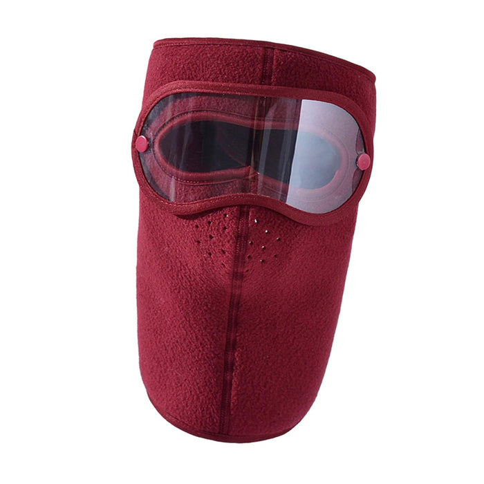 Crofta Winter Full Face Mask Men Women Reusable Headgear for Running Hiking Camping Red