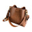 Crofta Womens Leather Shoulder Bag Lightweight Bucket Bag for Outdoor Work Vacation Brown