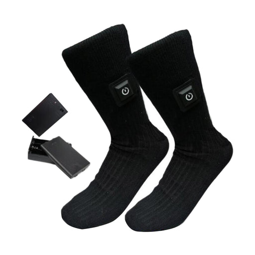 2x Unisex Electric Heated Sock with Battery Box Foot Warmer for Cycling battery case