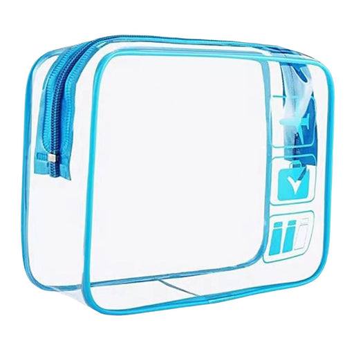 Crofta Clear Makeup Bag Bag for Essentials Traveling Bathroom Blue