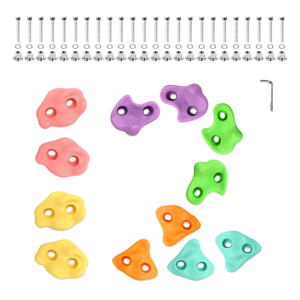 Crofta 12Pcs Rock Climbing Holds Sturdy Climbing Rock Wall Grips for Playground Gym