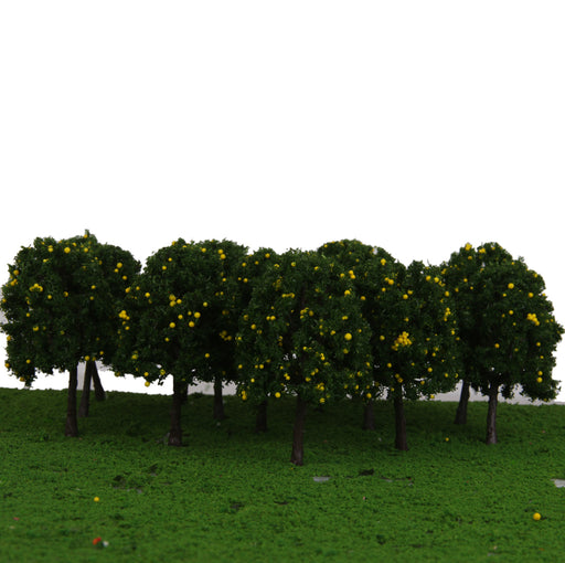 20pcs 6cm Scenery Landscape Train Model Trees w/ Yellow Fruit 1/100