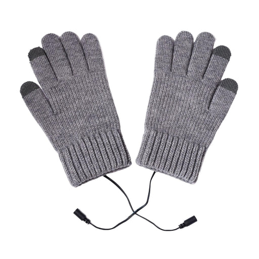 Crofta USB Heated Gloves 3 Temperature Settings Warm for Typing Hiking Men Women Gray