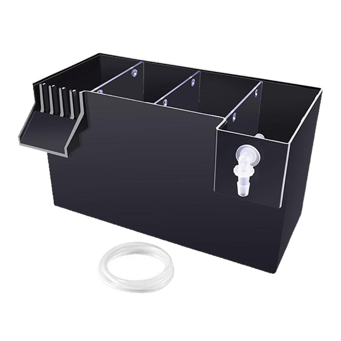 Aquarium Hang on Filter Box Drip Flow Box Waterfall Fish Tank Top Filter Box Black 26x13.5x15cm