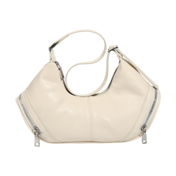 Crofta PU Leather Women's Shoulder Bag Tote Bag Casual Chic Armpit Bag Underarm Bag Beige