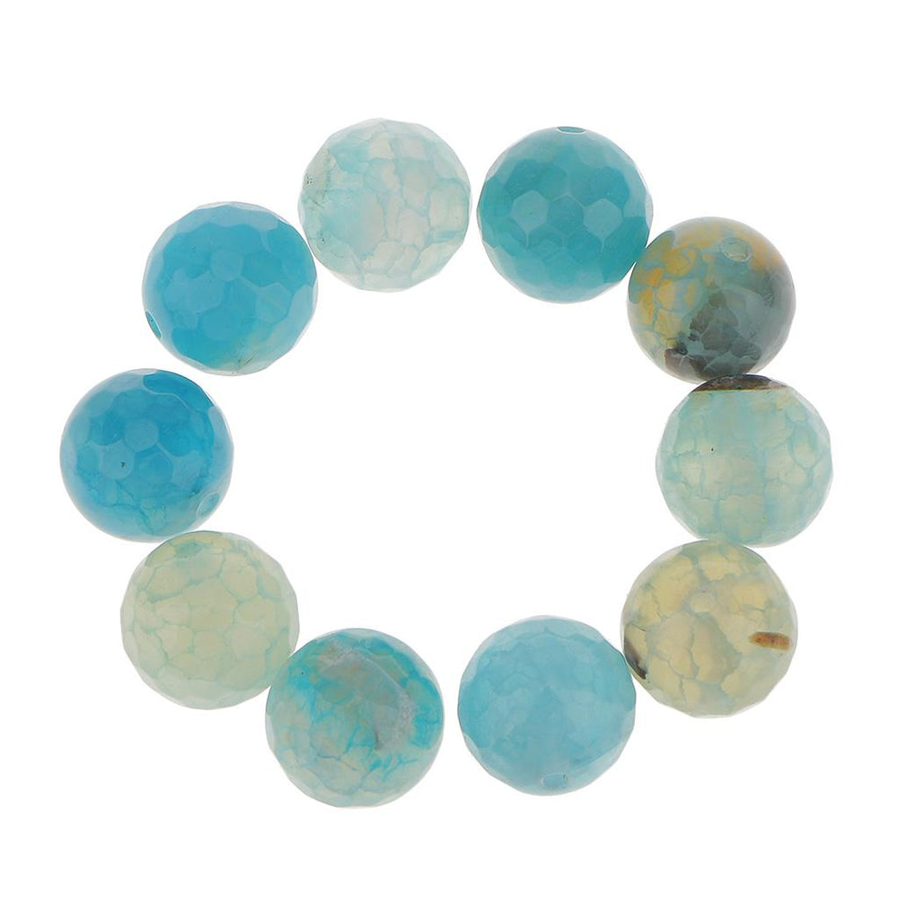 Crofta 12mm Fire Agate Round Balls Gemstone 10 Beads