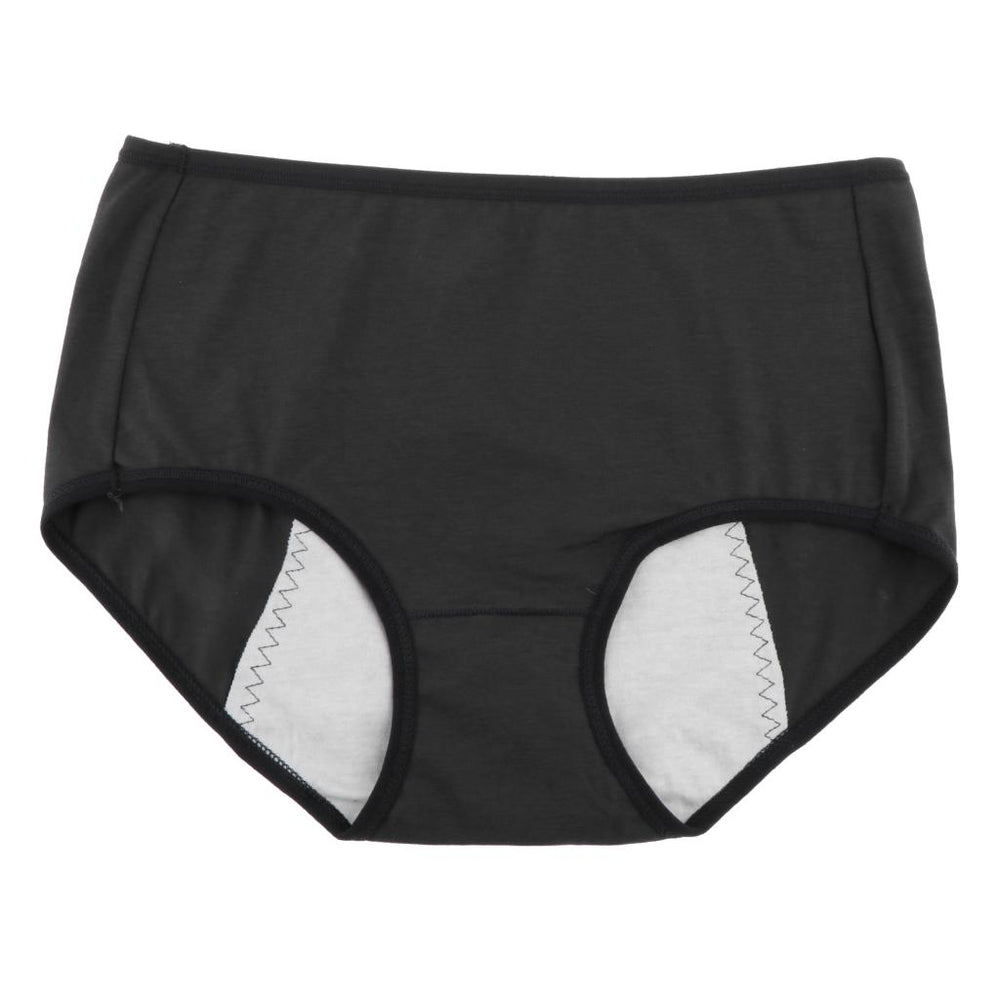 Crofta Women Leak Proof Menstrual Underwear Panties Seamless Briefs  L Black