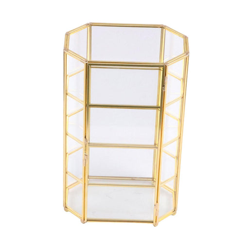 Crofta Glass Jewelry Box Novelty Clear Gift Trinket Box Organizer for Rings Earring