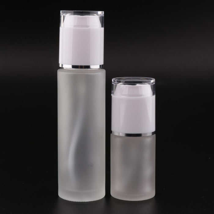 2 Pieces Glass spray Bottles Refillable Cosmetic Container 30ml/80ml White