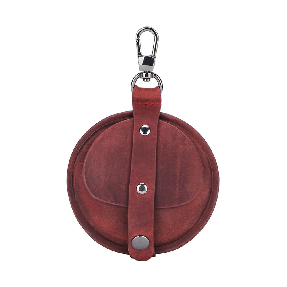 Crofta Key Purse Portable Round Multifunctional Change Purse Pocket with Metal Hook Red