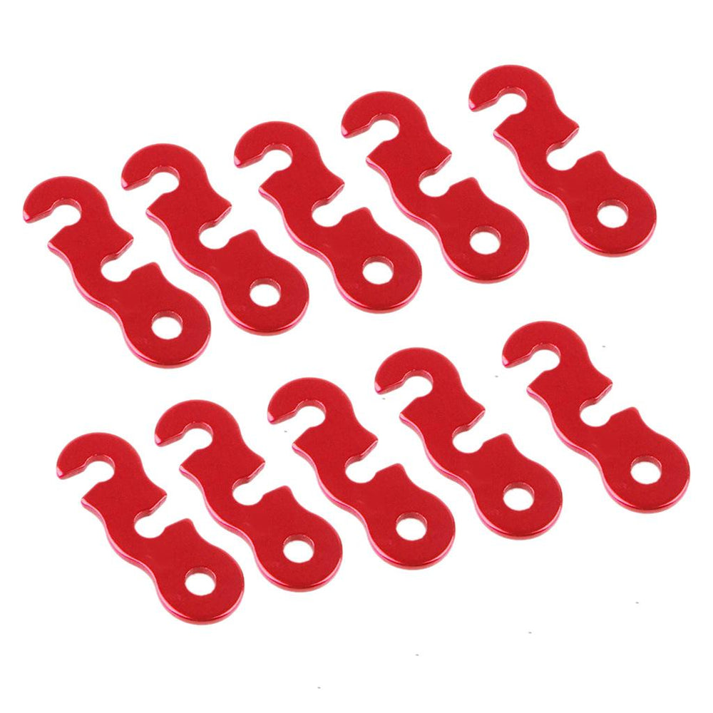 Crofta 10x Red Aluminum Alloy Camping Tent Guyline Runner Rope Tightener Tensioner