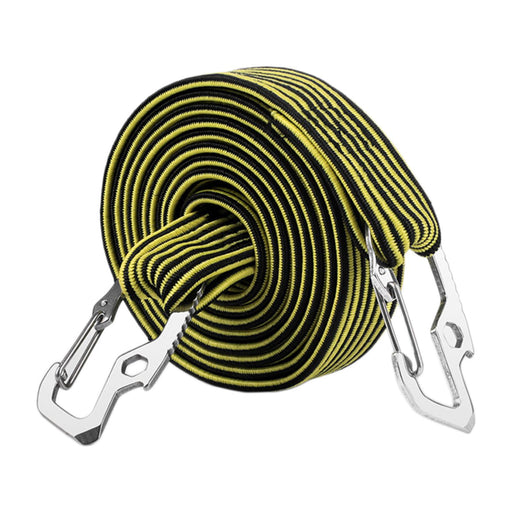 Crofta Elastic Luggage Rope Straps Bungee Cords for Tents, Heavy Objects Latex Core Yellow Black 2m