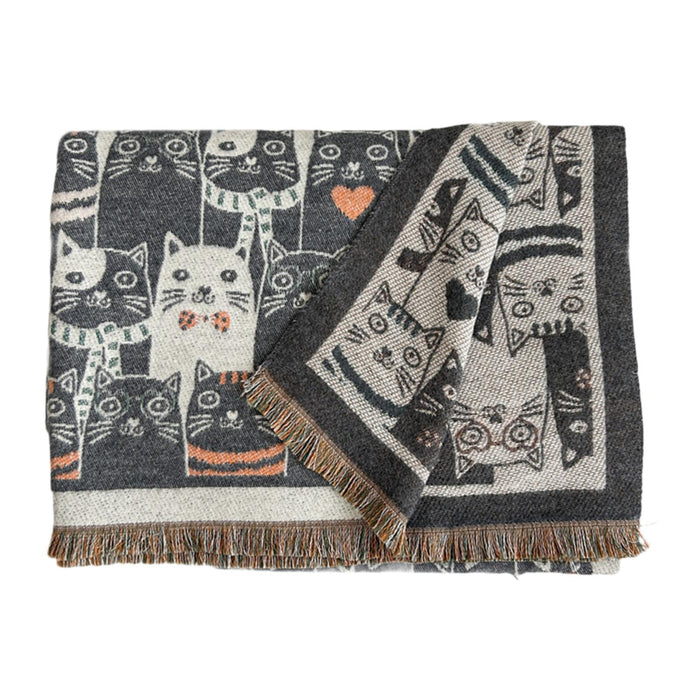 Crofta Imitation Cashmere Scarf Women Scarf for Office Evening Dressing Living Room Dark Gray