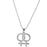 Crofta Women Gay Pride Necklace Lesbian Double Female Symbol Statement Pendant