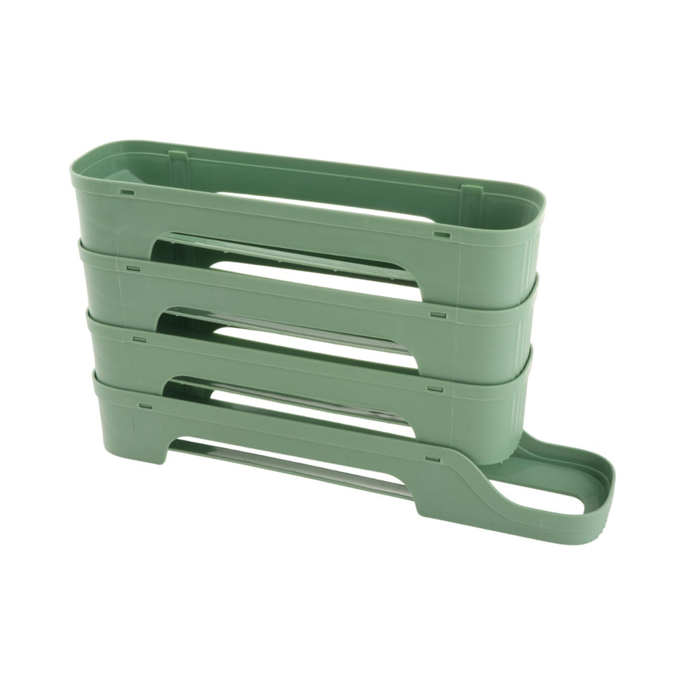 Crofta Refrigerator Egg Storage Rolling Slide Egg Storage Box for Kitchen Organizer 4 layer dark green