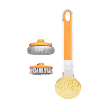 Crofta Pot Brush Non Scratch Scrubbing Dish Brushes for Stoves Cleaning Countertops Orange