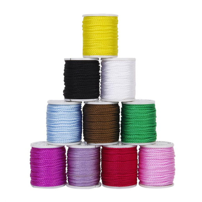 Crofta 10 Rolls Mixed Color Nylon Cord Beading Thread String 1mm DIY Jewellery Making