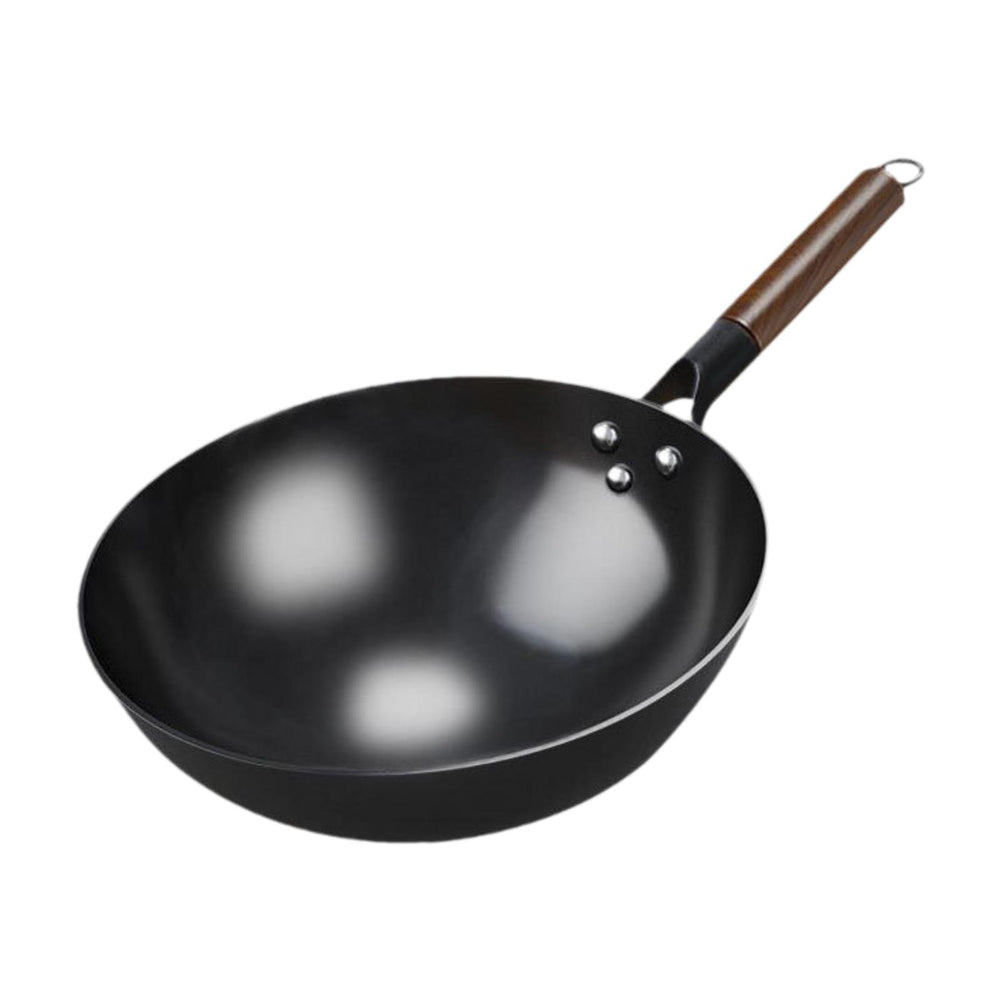 Wok Pan Induction Cooker Pots Manual Forging Iron Pan General Nonstick Wok