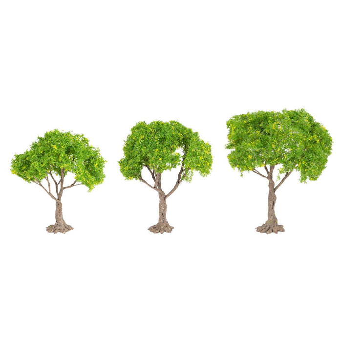 Crofta 3x Model Trees Diorama Tree for Railway Building Model DIY Scenery Landscape yellow flower trees