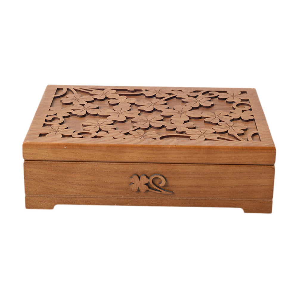 Crofta Wooden Jewelry Box Dresser Jewelry Storage Organizer for Rings Stud Earrings