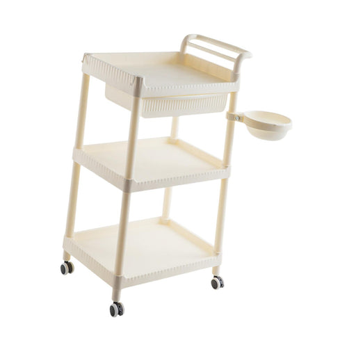 Crofta 3 Tier Rolling Storage Organizer Rolling Cart for Dressing Room Dorm Kitchen 1 drawer