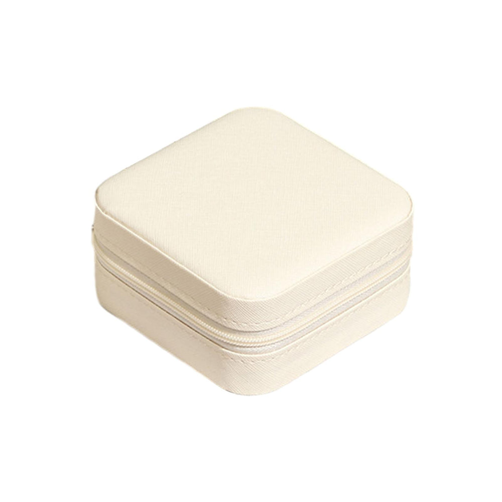 Crofta Jewelry Box Mini Holder Jewelry Storage Box for Necklace Charm Earrings Stud white