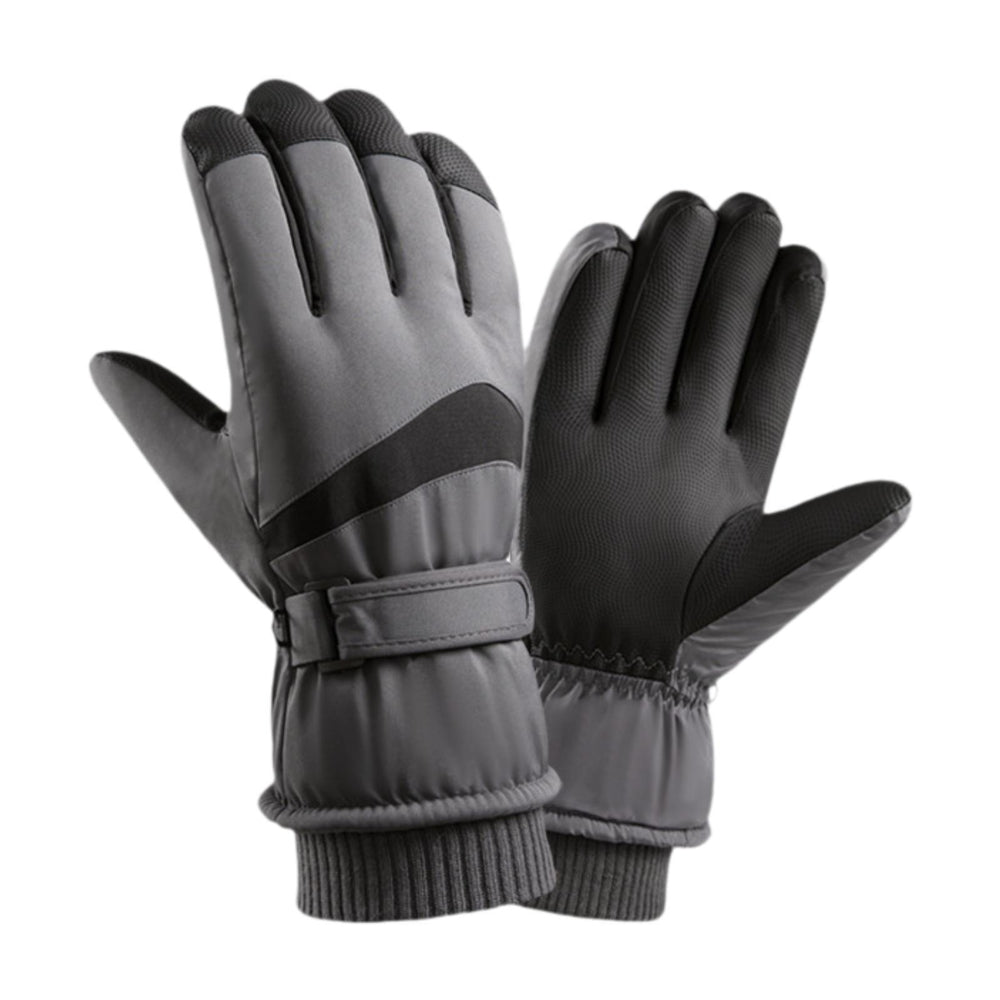 Crofta Winter Warm Gloves 1 Pair Soft Skiing Gloves for Outdoor Sports Hiking Women Grey