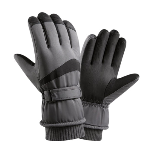 Crofta Winter Warm Gloves 1 Pair Soft Skiing Gloves for Outdoor Sports Hiking Women Grey