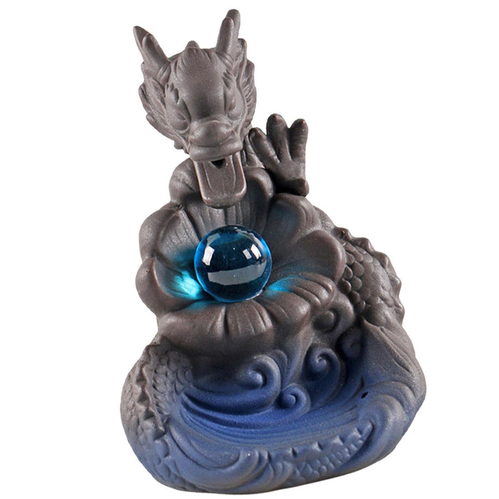 Crofta Dragon Incense Holder Waterfall Figurine for Table Centerpieces Garden Study Style B