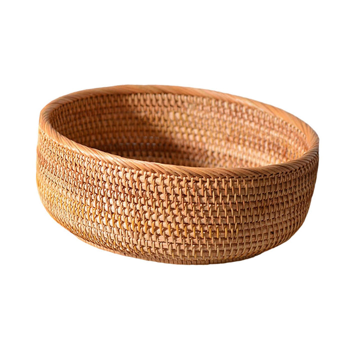 Rattan Basket Storage Basket Decorative Woven Bowl for Food Bread Vegetables Large