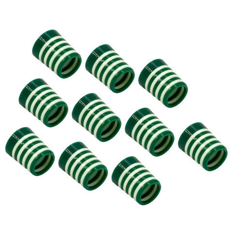 Crofta 10Pcs Golf Iron Ferrules ID:0.370" Od:0.540" Length:0.750" Portable End Caps Green White