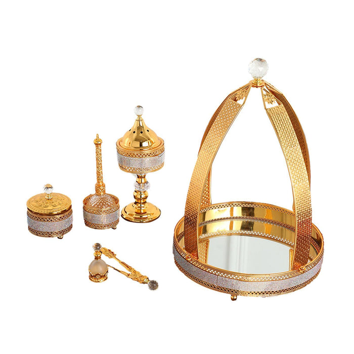 Crofta Arabic Incense Burner Set Middle East Incense Holder for Bedroom Banquet SPA 30cmx30cmx43cm