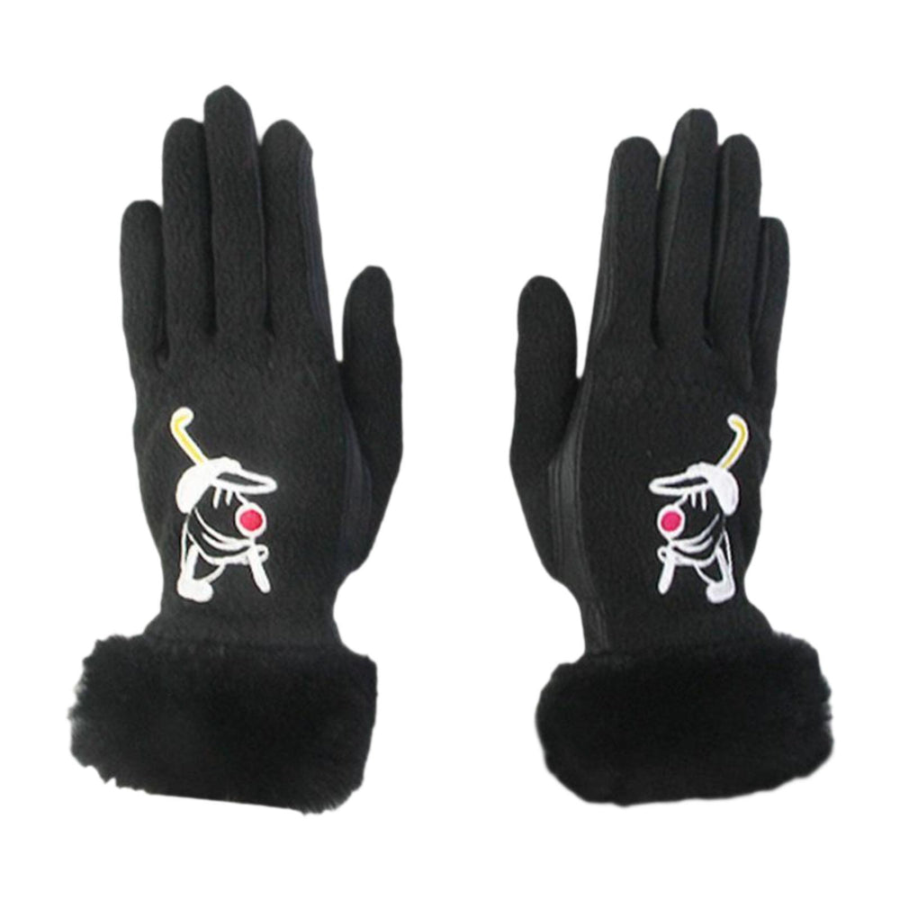 Crofta 1 Pair of Golf Gloves Winter Training Gloves Mitts for Fishing Biking Hiking Black 18