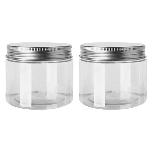 2Pcs Clear Jars with Lids Airtight Storage Bottle for Cream Candy Biscuits