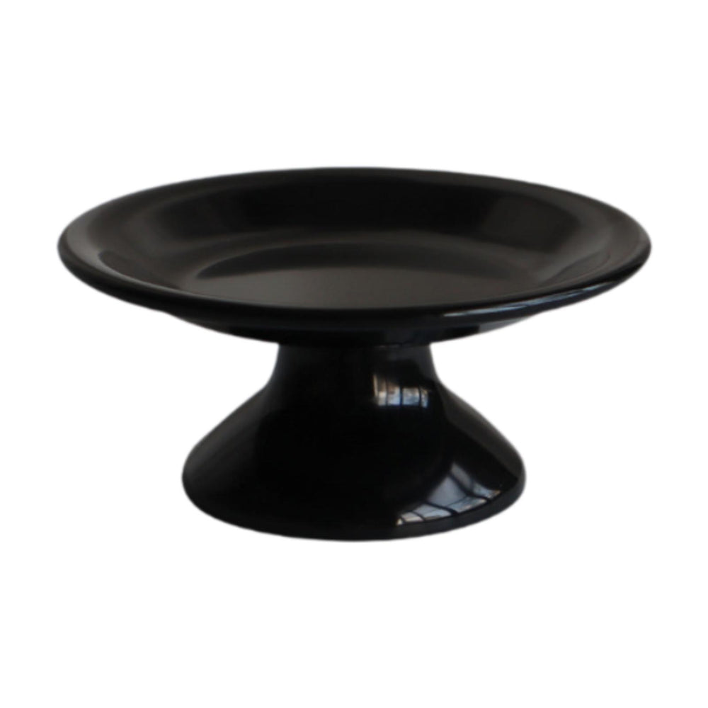 Crofta Footed Bowl Countertop Decorative Bowl for Dining Table Home Decor Farmhouse Shallow dish black