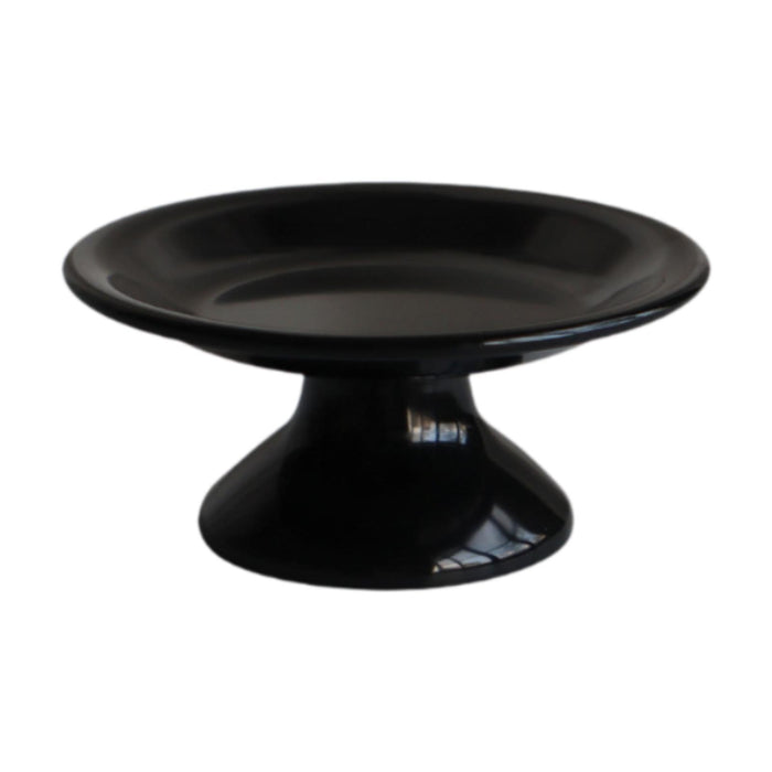 Crofta Footed Bowl Countertop Decorative Bowl for Dining Table Home Decor Farmhouse Shallow dish black