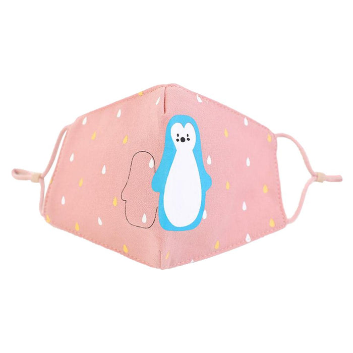 Crofta Kid Winter Thickened Face Mask Anti-Dust Mouth Mask Washable Pink Penguin