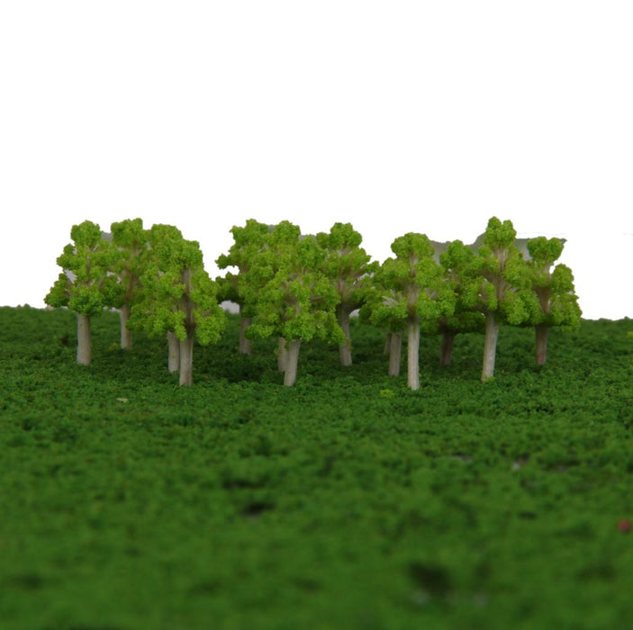 100pcs White Poplar Tree Model Park Garden Scenery Light Green 2.5cm