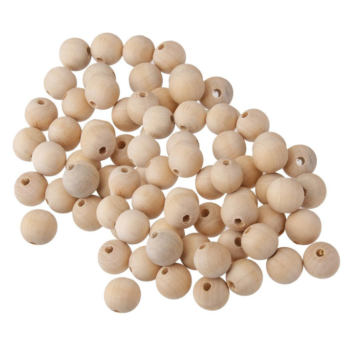 Crofta 100 Pieces Natural Wooden Unpainted Craft Beads Jewelry Making Findings DIY