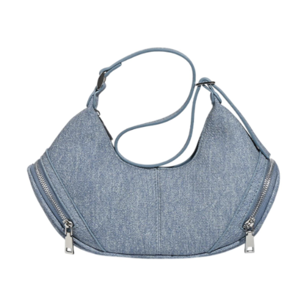 Crofta PU Leather Women's Shoulder Bag Tote Bag Casual Chic Armpit Bag Underarm Bag Dark Blue